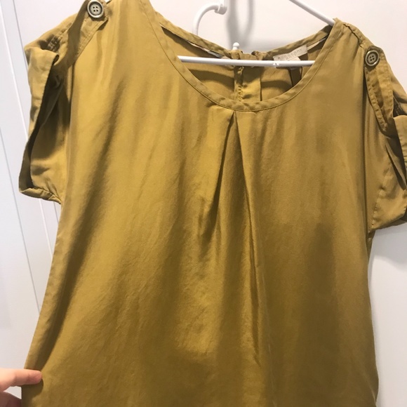 Burberry Brit 100% Silk Gold Ochre Blouse - Picture 1 of 11
